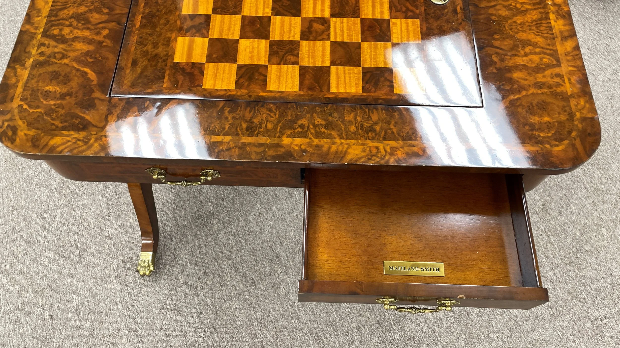 Encore Furniture Gallery-Maitland Smith Mahogany Game Table with 2